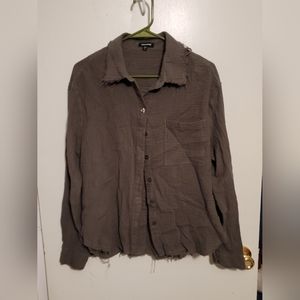 Forest green distressed flannel